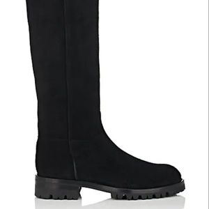 Helmut Lang lug-sole knee high suede boots